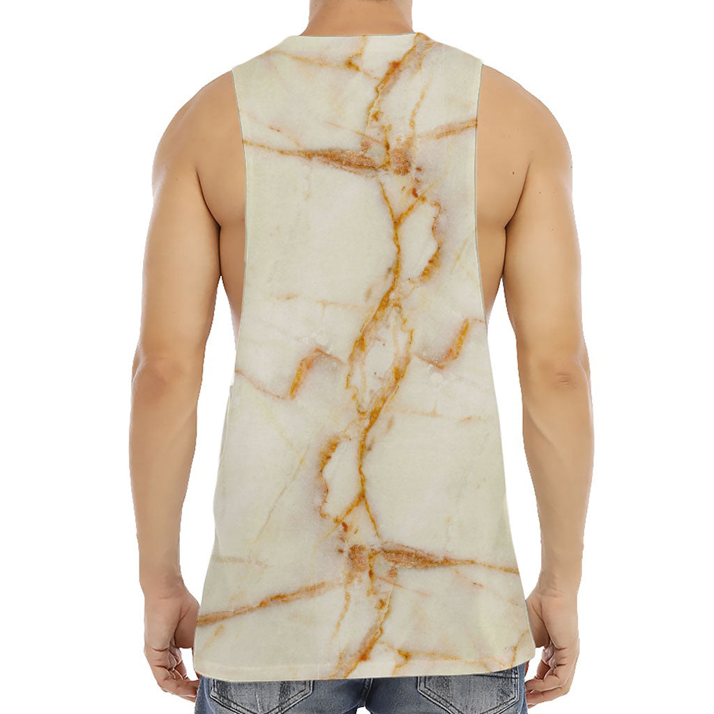 Sugar Brown Marble Print Men's Muscle Tank Top