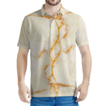 Sugar Brown Marble Print Men's Polo Shirt