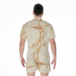 Sugar Brown Marble Print Men's Rompers