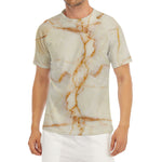 Sugar Brown Marble Print Men's Short Sleeve Rash Guard