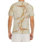 Sugar Brown Marble Print Men's Short Sleeve Rash Guard
