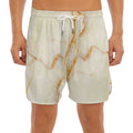 Sugar Brown Marble Print Men's Split Running Shorts