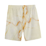 Sugar Brown Marble Print Men's Sports Shorts