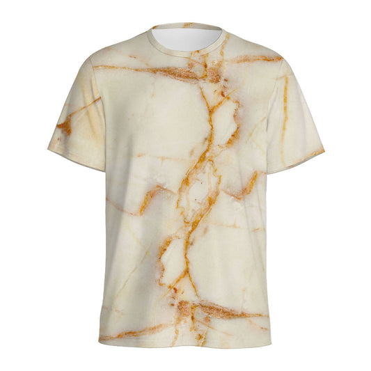 Sugar Brown Marble Print Men's Sports T-Shirt