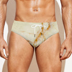 Sugar Brown Marble Print Men's Swim Briefs