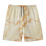 Sugar Brown Marble Print Men's Swim Trunks