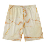 Sugar Brown Marble Print Men's Swim Trunks