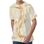 Sugar Brown Marble Print Men's Velvet T-Shirt