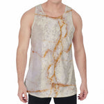 Sugar Brown Marble Print Men's Velvet Tank Top