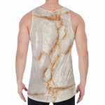 Sugar Brown Marble Print Men's Velvet Tank Top