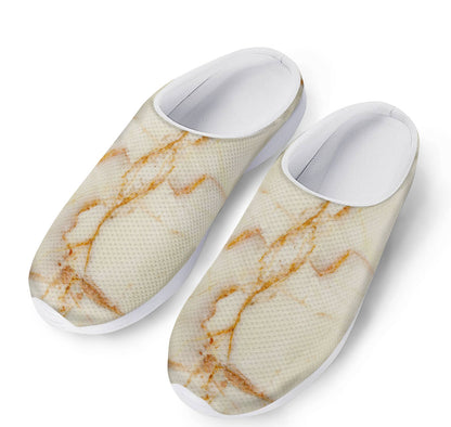 Sugar Brown Marble Print Mesh Casual Shoes