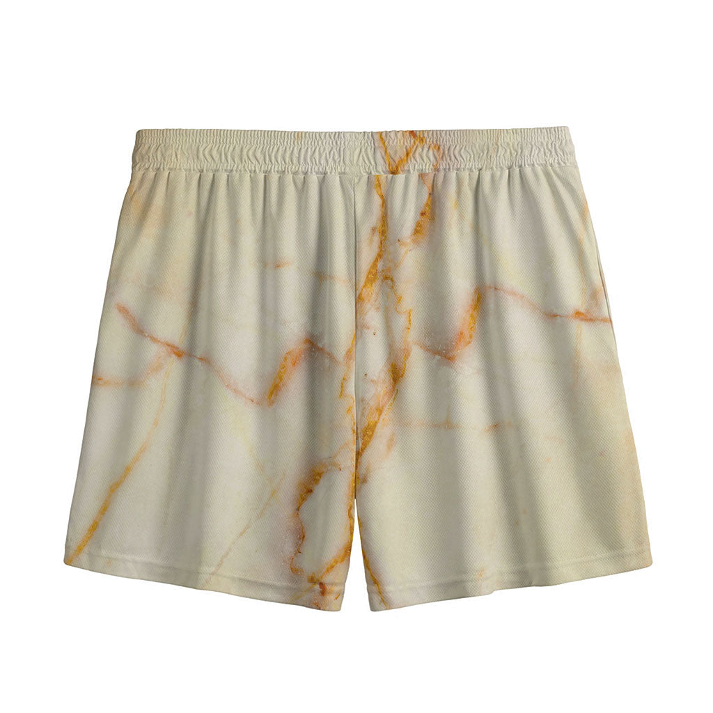 Sugar Brown Marble Print Mesh Shorts