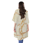 Sugar Brown Marble Print Open Front Beach Cover Up