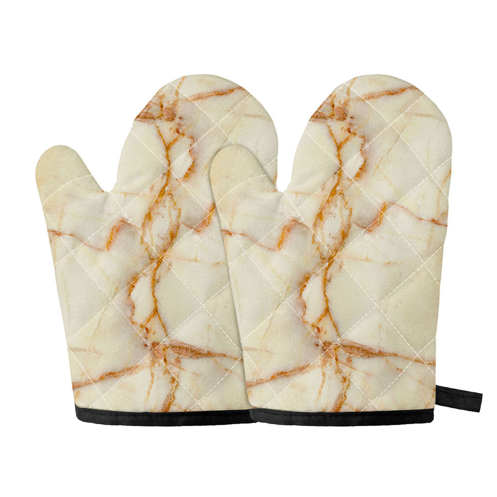 Sugar Brown Marble Print Oven Mitts