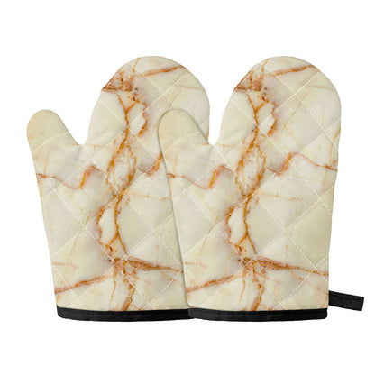 Sugar Brown Marble Print Oven Mitts