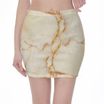 Sugar Brown Marble Print Pencil Mini Skirt