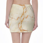 Sugar Brown Marble Print Pencil Mini Skirt