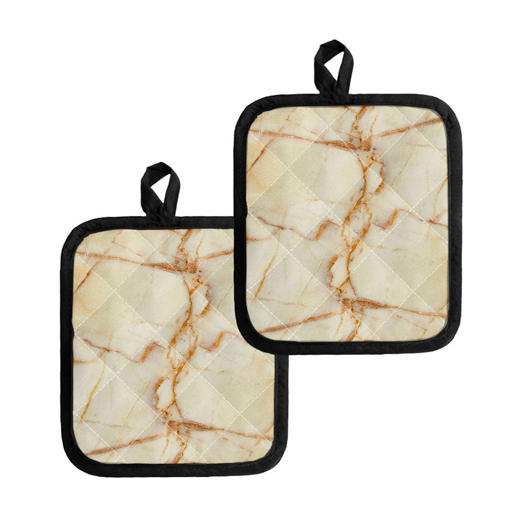 Sugar Brown Marble Print Pot Holders