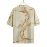 Sugar Brown Marble Print Rayon Hawaiian Shirt