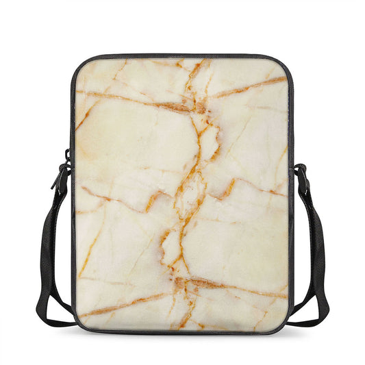 Sugar Brown Marble Print Rectangular Crossbody Bag