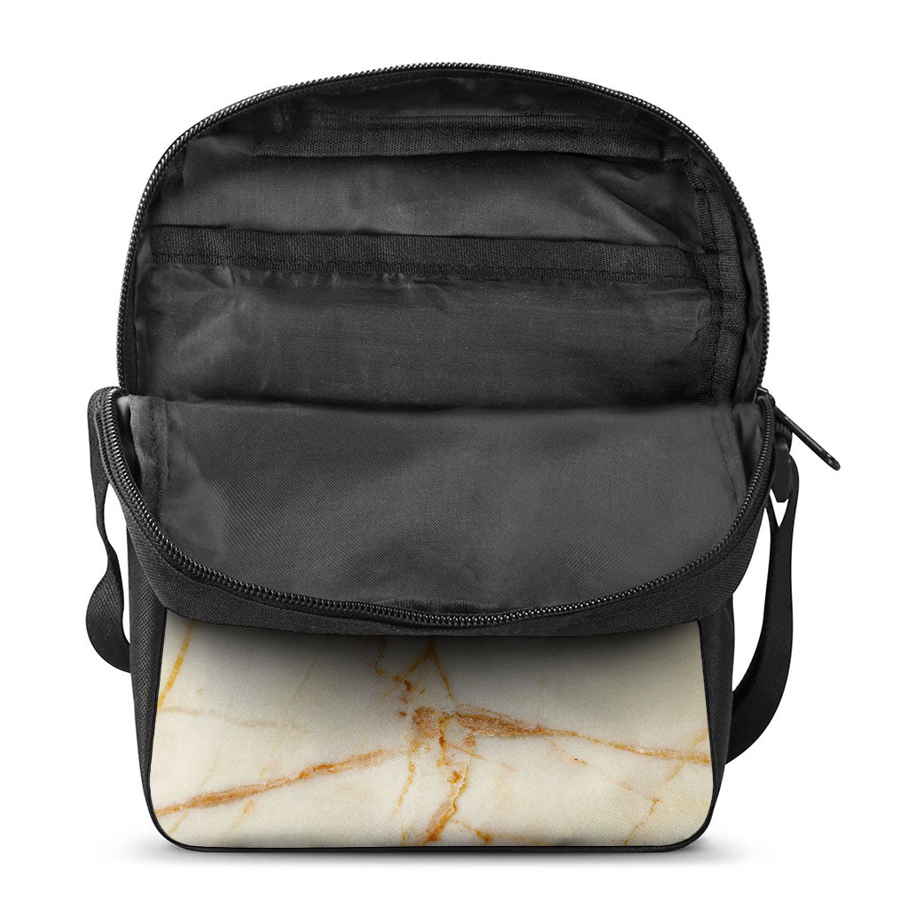Sugar Brown Marble Print Rectangular Crossbody Bag