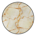 Sugar Brown Marble Print Round Floor Mat