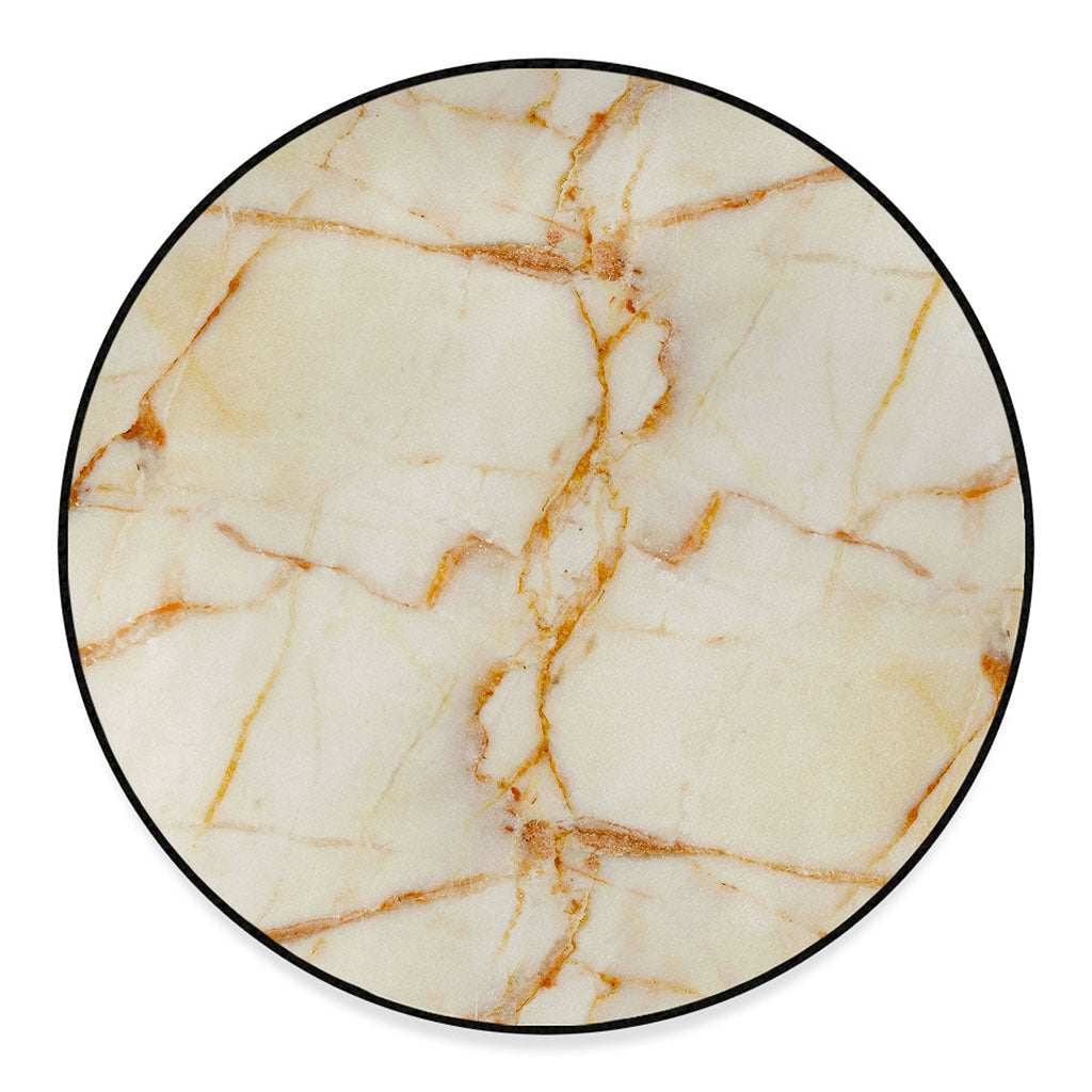 Sugar Brown Marble Print Round Floor Mat