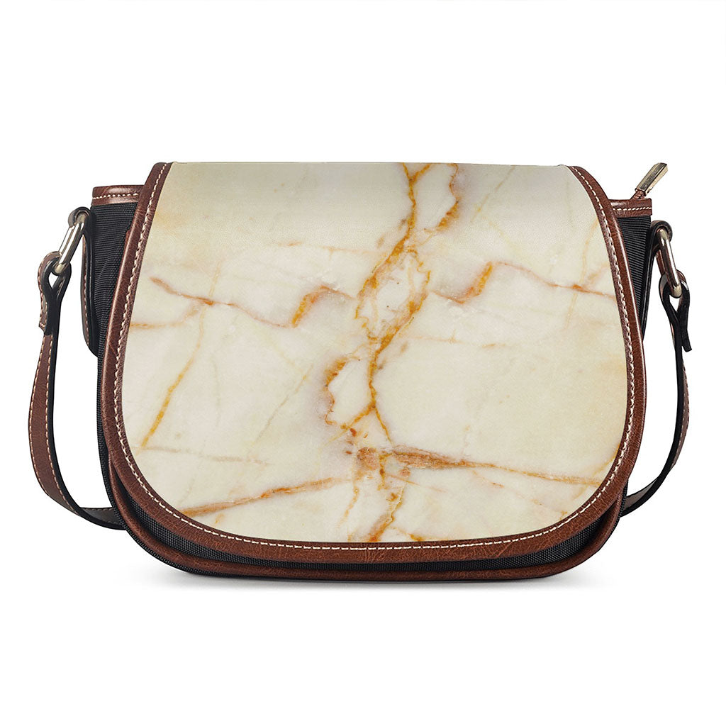 Sugar Brown Marble Print Saddle Bag