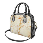 Sugar Brown Marble Print Shoulder Handbag