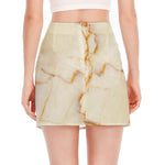 Sugar Brown Marble Print Side Slit Mini Skirt