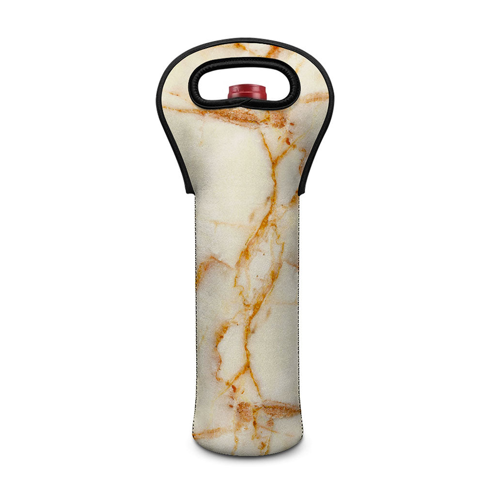 Sugar Brown Marble Print Single Neoprene Wine Tote