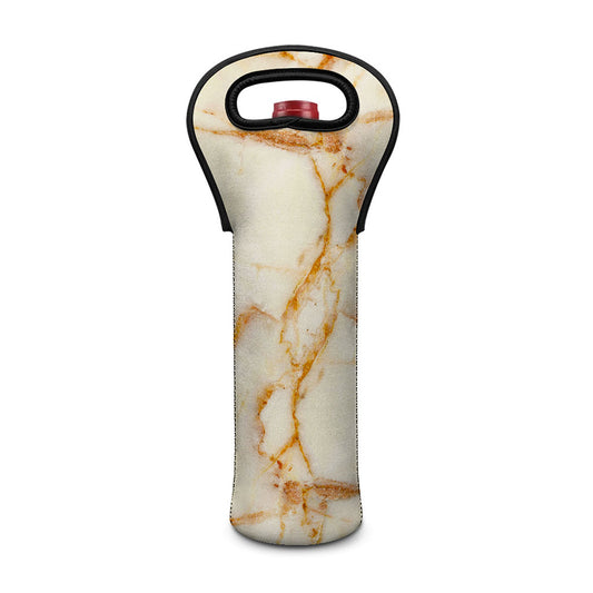 Sugar Brown Marble Print Single Neoprene Wine Tote