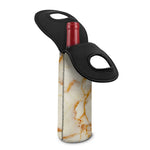 Sugar Brown Marble Print Single Neoprene Wine Tote