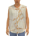 Sugar Brown Marble Print Sleeveless Baseball Jersey