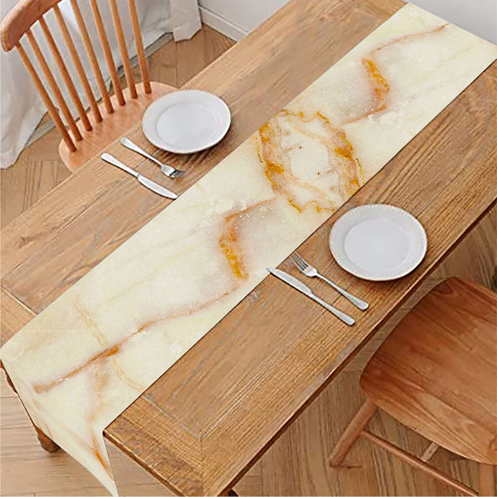 Sugar Brown Marble Print Table Runner