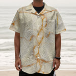 Sugar Brown Marble Print Textured Short Sleeve Shirt