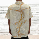 Sugar Brown Marble Print Textured Short Sleeve Shirt