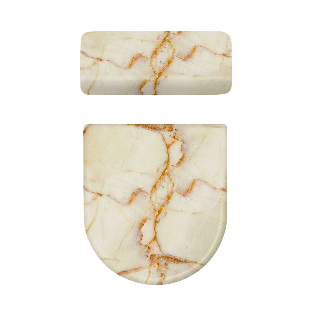 Sugar Brown Marble Print Toilet Lid And Tank Cover Set