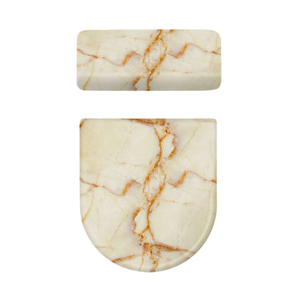 Sugar Brown Marble Print Toilet Lid And Tank Cover Set