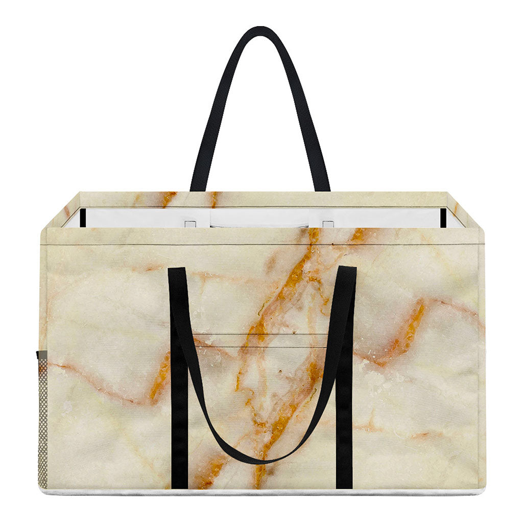 Sugar Brown Marble Print Utility Tote Bag