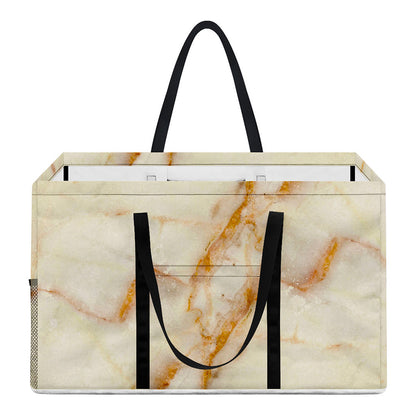 Sugar Brown Marble Print Utility Tote Bag