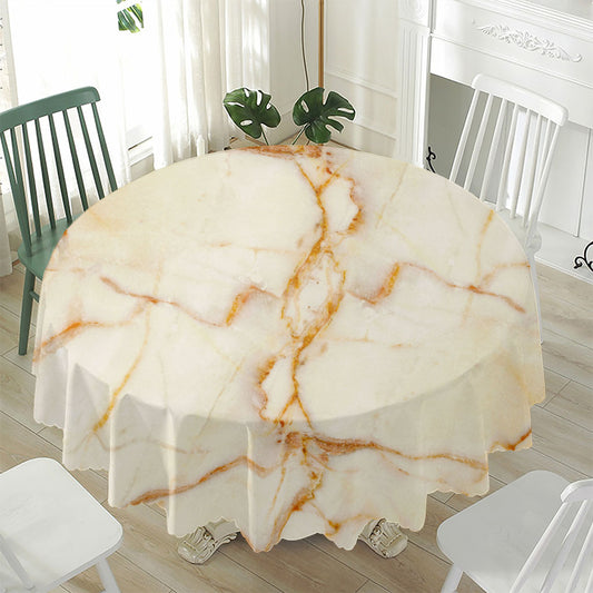 Sugar Brown Marble Print Waterproof Round Tablecloth