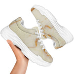 Sugar Brown Marble Print White Chunky Shoes