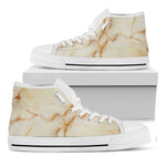 Sugar Brown Marble Print White High Top Sneakers