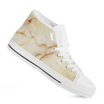 Sugar Brown Marble Print White High Top Sneakers