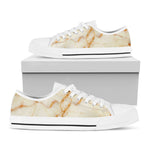 Sugar Brown Marble Print White Low Top Sneakers