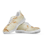 Sugar Brown Marble Print White Running Shoes