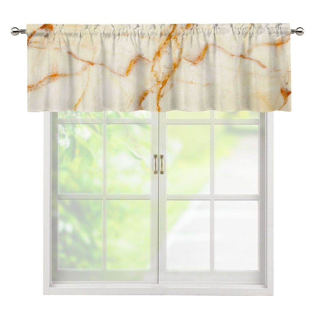 Sugar Brown Marble Print Window Valance