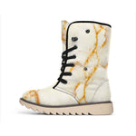 Sugar Brown Marble Print Winter Boots