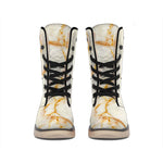 Sugar Brown Marble Print Winter Boots